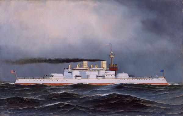 Antonio Jacobsen USS Massachusetts Sweden oil painting art